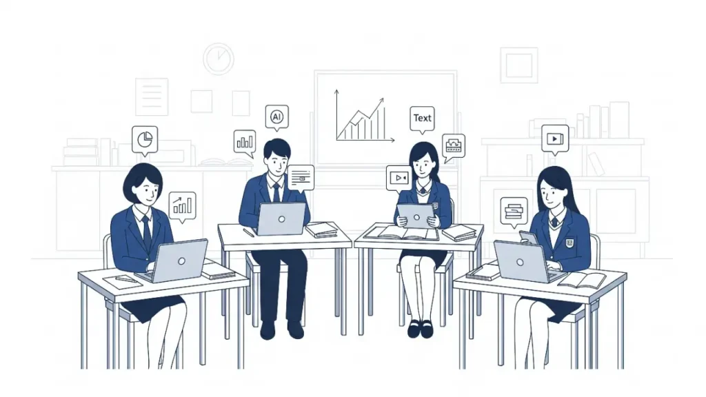 কয়েকজন ছাত্রছাত্রী ফ্রী Gemini AI Pro ব্যাবহার করছে