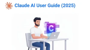 একজন ব্যবহারকারী ল্যাপটপে Claude AI ব্যবহার করছেন, যা এই Claude AI ব্যবহার গাইড এর মূল বিষয়।